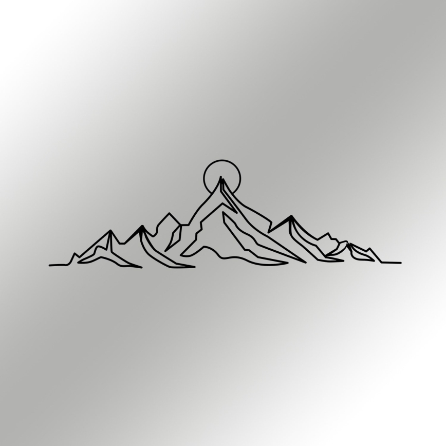 Zidna dekoracija 119,5x37 cm planine metal