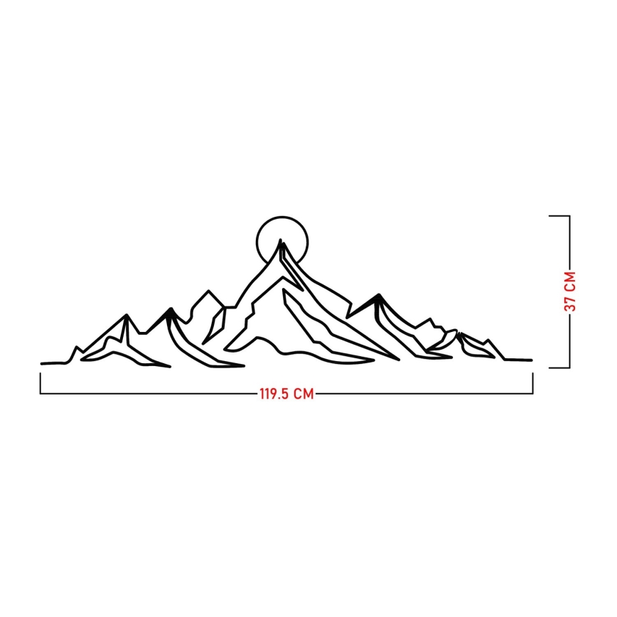 Zidna dekoracija 119,5x37 cm planine metal
