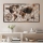 Zidna dekoracija 120x60 cm karta svijeta metal