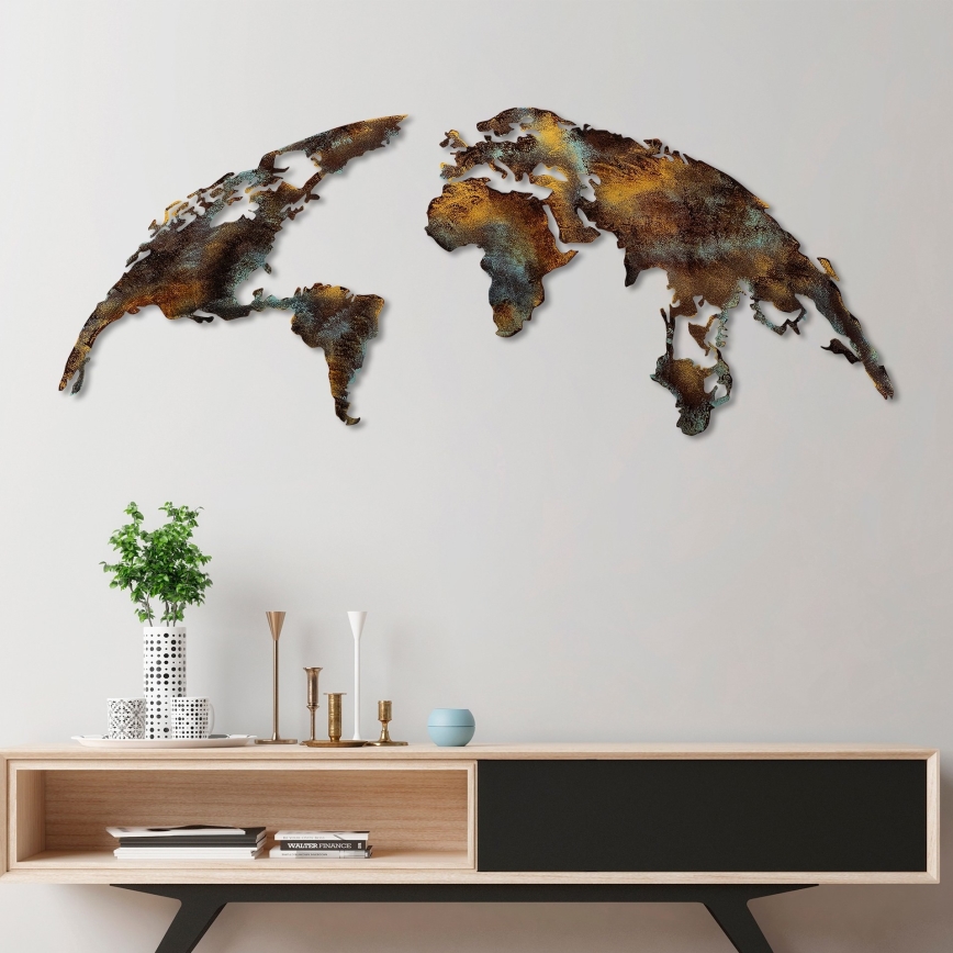 Zidna dekoracija 2 kom 150x59 cm metalna planeta