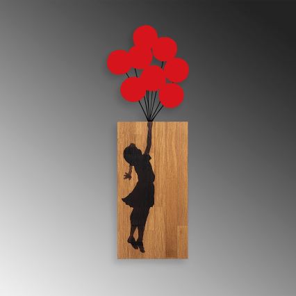 Zidna dekoracija 34x99 cm djevojka drvo/metal