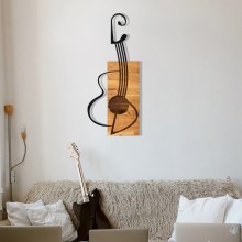 Zidna dekoracija 39x93 cm gitara drvo/metal