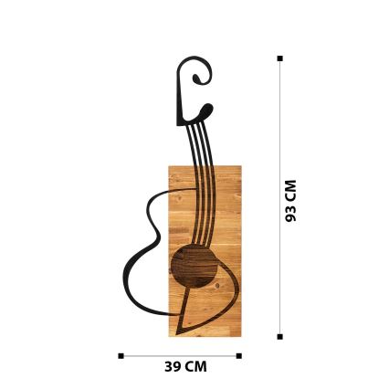 Zidna dekoracija 39x93 cm gitara drvo/metal