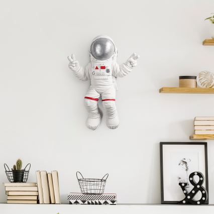 Zidna dekoracija 47x35 cm astronaut srebrna