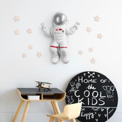 Zidna dekoracija 47x35 cm astronaut srebrna