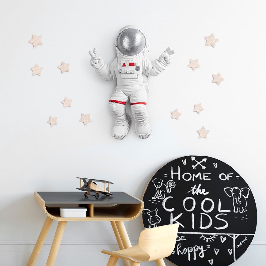 Zidna dekoracija 47x35 cm astronaut srebrna