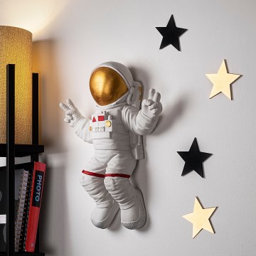 Zidna dekoracija 47x35 cm astronaut zlatni