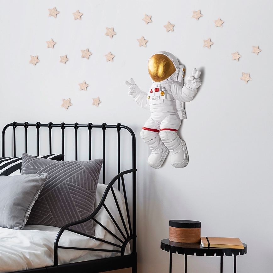 Zidna dekoracija 47x35 cm astronaut zlatni