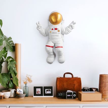 Zidna dekoracija 47x35 cm astronaut zlatni