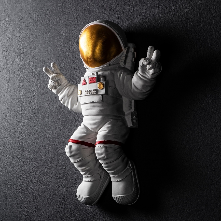 Zidna dekoracija 47x35 cm astronaut zlatni