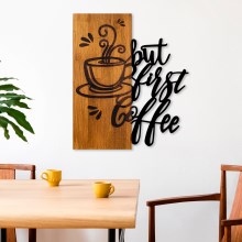 Zidna dekoracija 50x58 cm kava drvo/metal