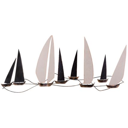 Zidna dekoracija 52x117 cm jedrenjak metalni