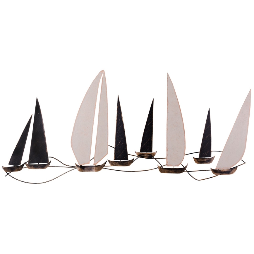Zidna dekoracija 52x117 cm jedrenjak metalni