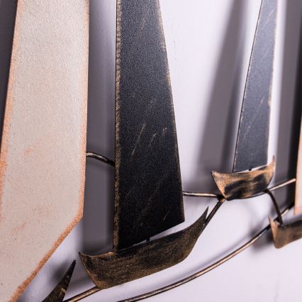 Zidna dekoracija 52x117 cm jedrenjak metalni