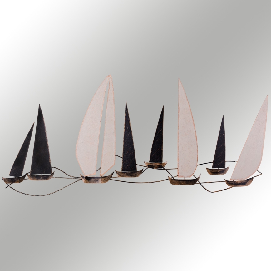 Zidna dekoracija 52x117 cm jedrenjak metalni