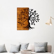 Zidna dekoracija 58x58 cm stablo drvo/metal