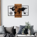 Zidna dekoracija 58x85 cm zemljovid drvo/metal