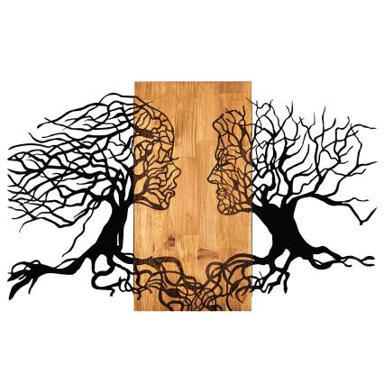 Zidna dekoracija 58x92 cm stablo života drvo/metal
