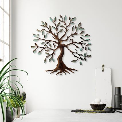 Zidna dekoracija 60x60 cm stablo metal