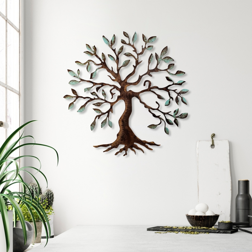 Zidna dekoracija 60x60 cm stablo metal
