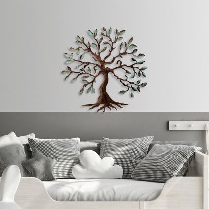 Zidna dekoracija 60x60 cm stablo metal