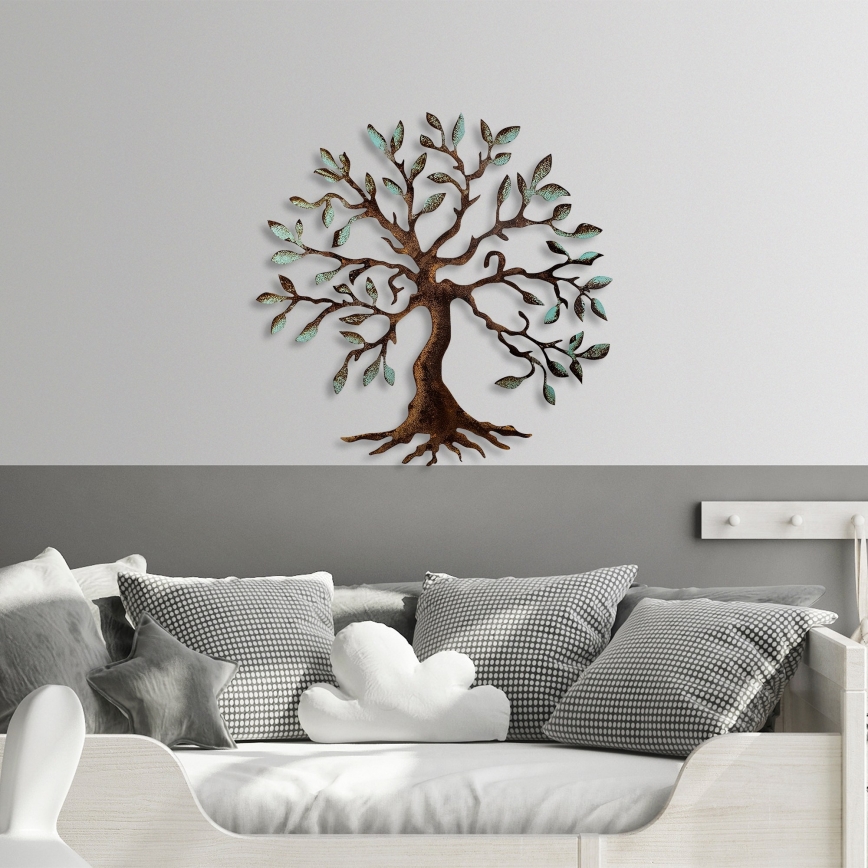 Zidna dekoracija 60x60 cm stablo metal