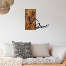 Zidna dekoracija 65x58 cm mačka drvo/metal