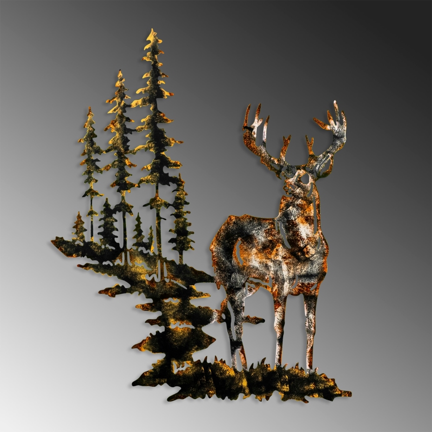 Zidna dekoracija 65x79 cm jelen metal