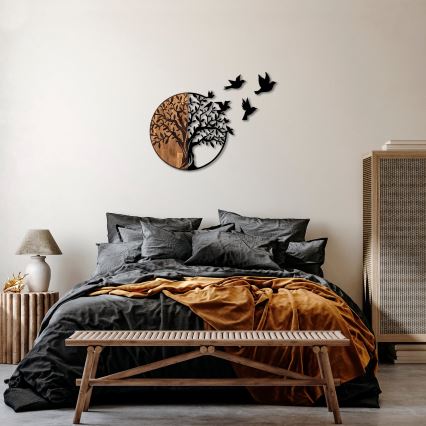 Zidna dekoracija 71x92 cm stablo drvo/metal