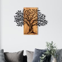 Zidna dekoracija 72x58 cm stablo drvo/metal