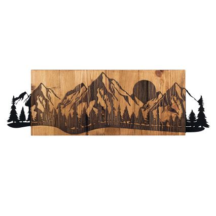 Zidna dekoracija 75,5x24,5 cm planine drvo/metal