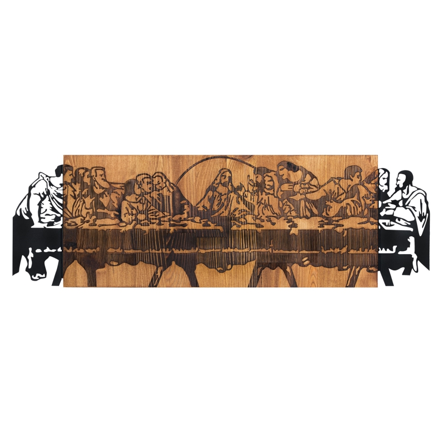 Zidna dekoracija 76,5x24,5 cm posljednja večera drvo/metal