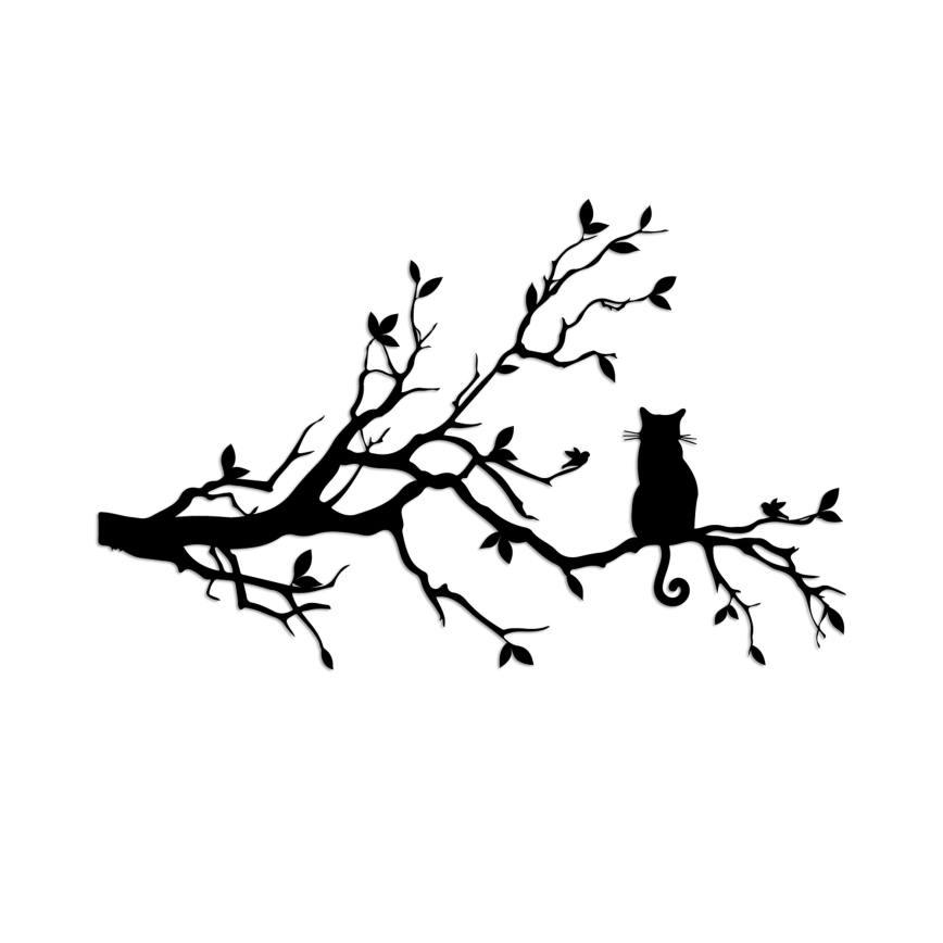 Zidna dekoracija 80x50 cm grana metal