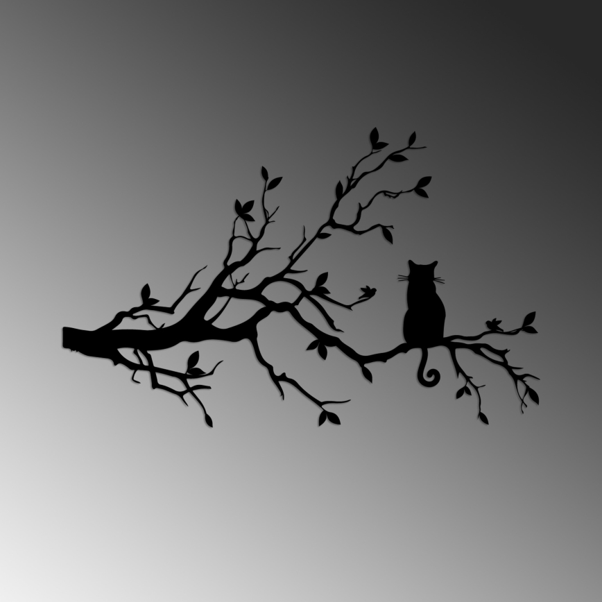 Zidna dekoracija 80x50 cm grana metal