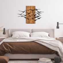 Zidna dekoracija 86x58 cm ptice drvo/metal