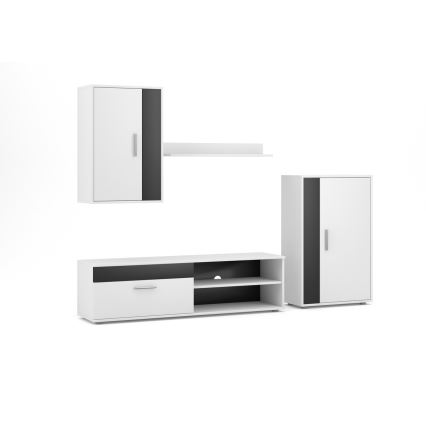 Zidna garnitura BRICK bijela/crna