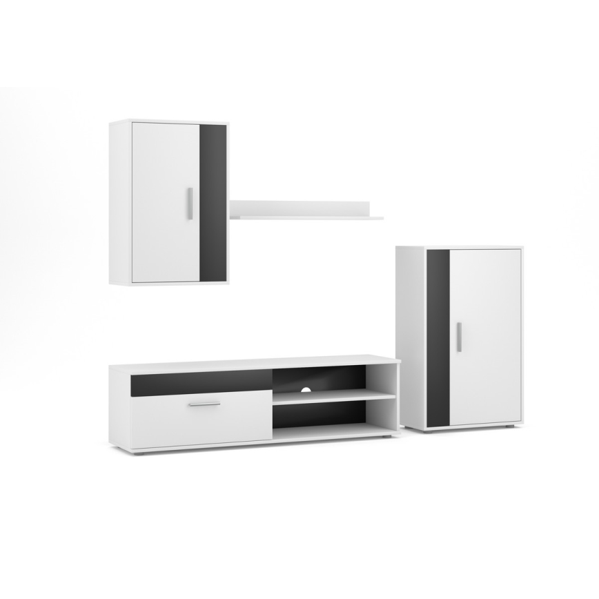 Zidna garnitura BRICK bijela/crna