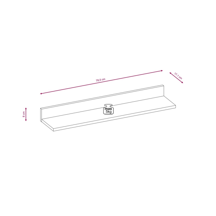 Zidna garnitura BRICK bijela/crna