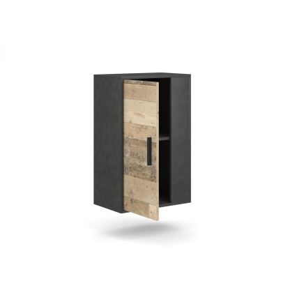 Zidna jedinica BRICK smeđa/crna