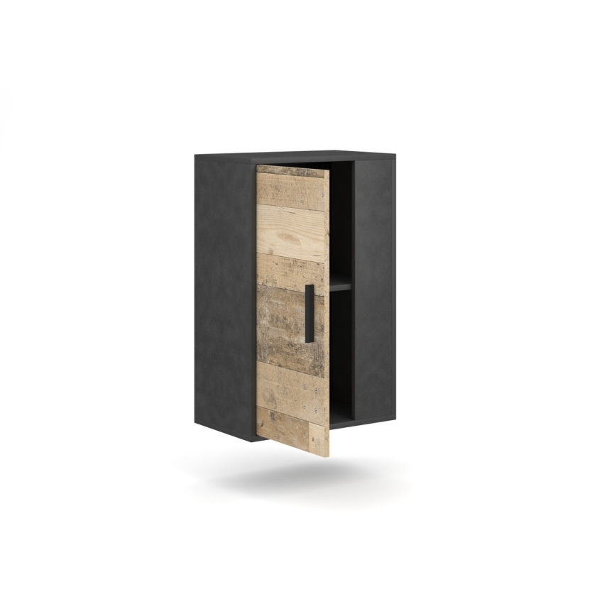 Zidna jedinica BRICK smeđa/crna