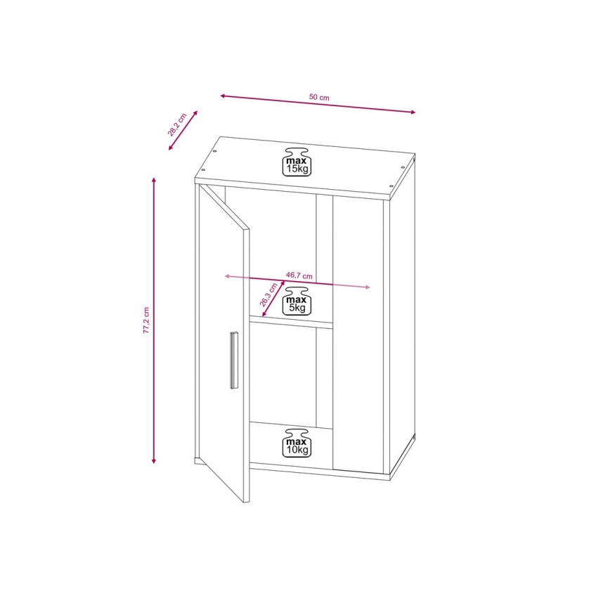 Zidna jedinica BRICK smeđa/crna