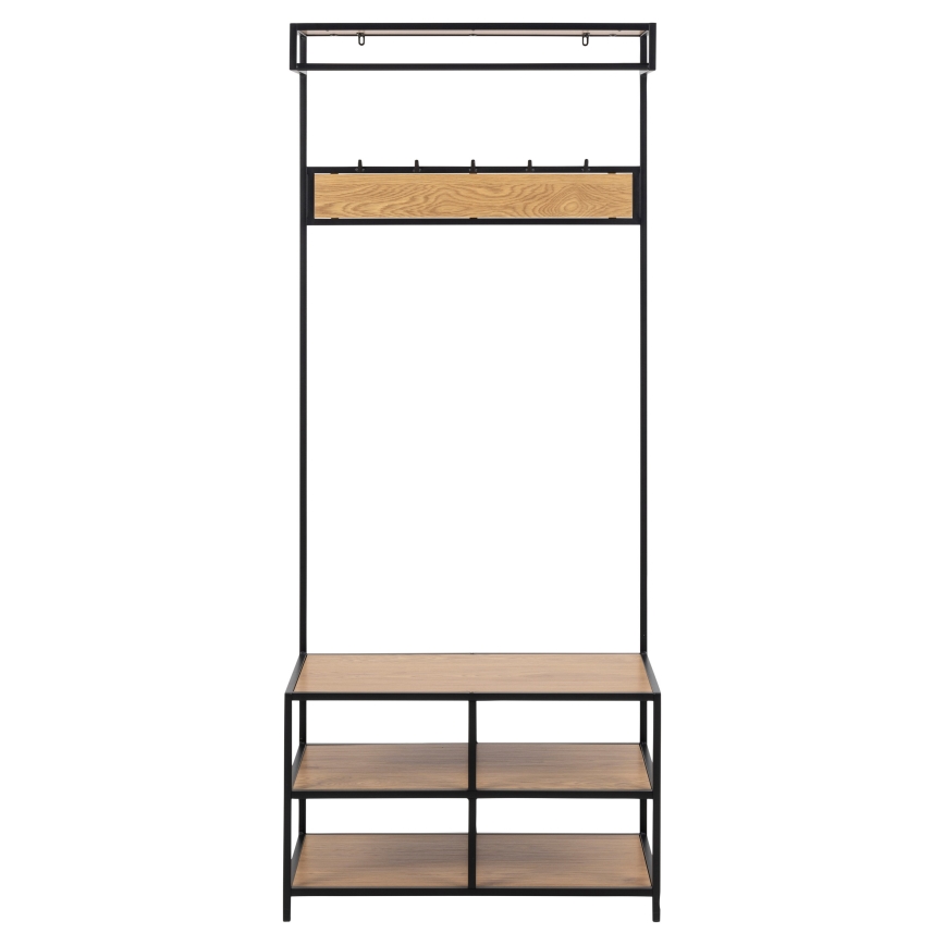 Zidna jedinica za predsoblje SARON hrast/crna