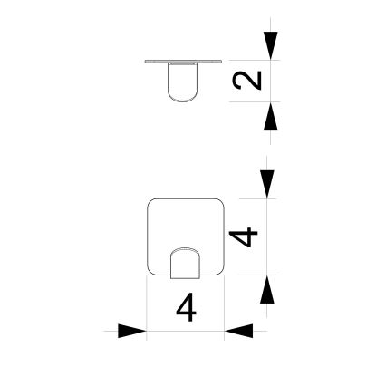 Zidna kuka 4x4 cm bijela
