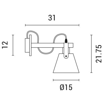 Zidna lampa 1xE27/40W/230V bijela