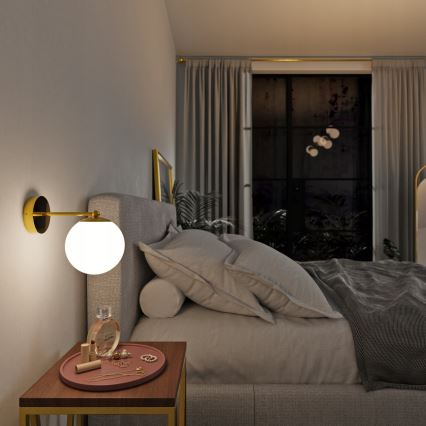 Zidna lampa 1xE27/40W/230V zlatna/bijela