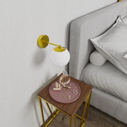 Zidna lampa 1xE27/40W/230V zlatna/bijela