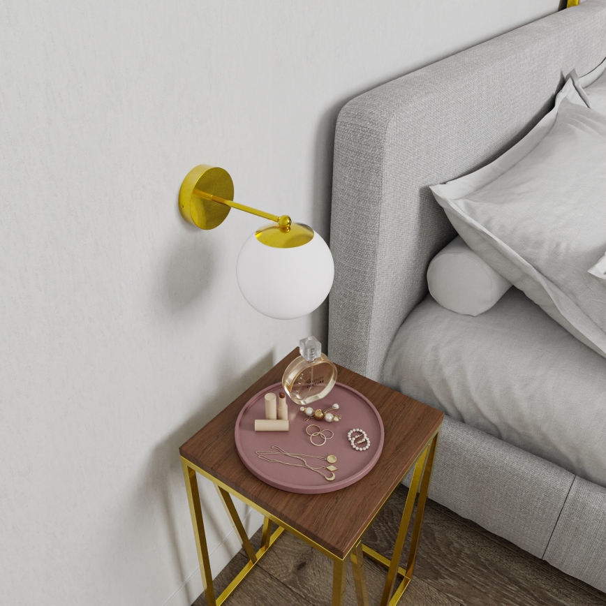 Zidna lampa 1xE27/40W/230V zlatna/bijela