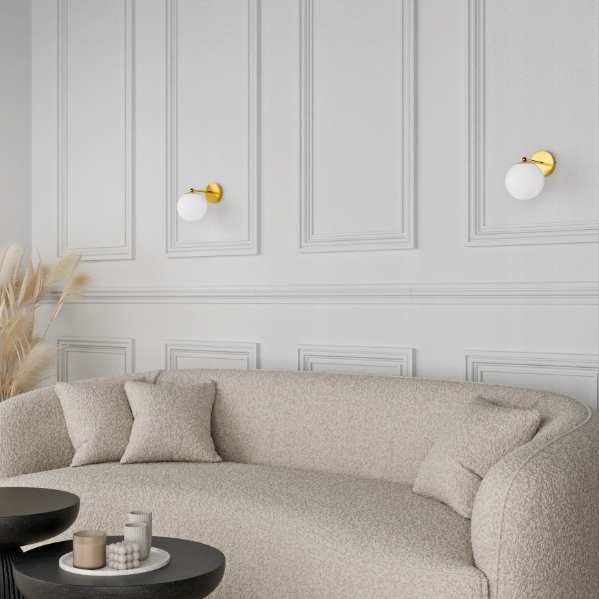 Zidna lampa 1xE27/40W/230V zlatna/bijela