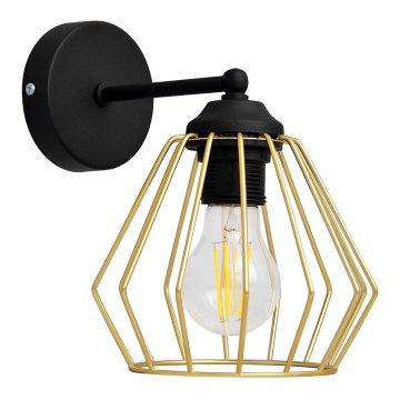 Zidna lampa AGAT 1xE27/15W/230V zlatna/crna