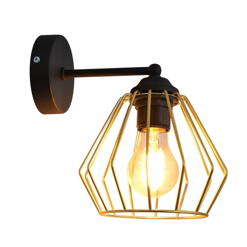 Zidna lampa AGAT 1xE27/15W/230V zlatna/crna